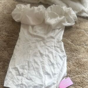 Women's White High Low Dress